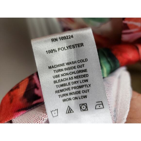 Indigo Soul Tunic Top Womens 1X Multicolor Floral Print Boho Blouse Stretchy - Picture 9 of 10